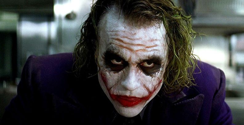 heath ledger Joker in Batman Dark Knight